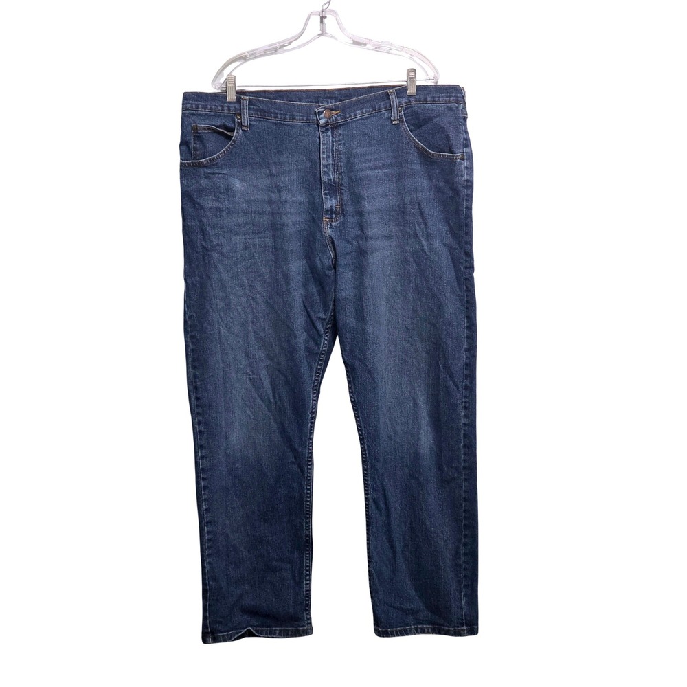 Wrangler Mens 42x30 Dark Wash Regular Fit Straight Leg Jeans 1097FXWXD Blue